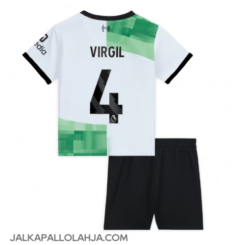 Liverpool Virgil van Dijk #4 Kopio Lastenvaatteet Vieras Pelipaita Lasten 2023-24 Lyhyet Hihat (+ shortsit)
